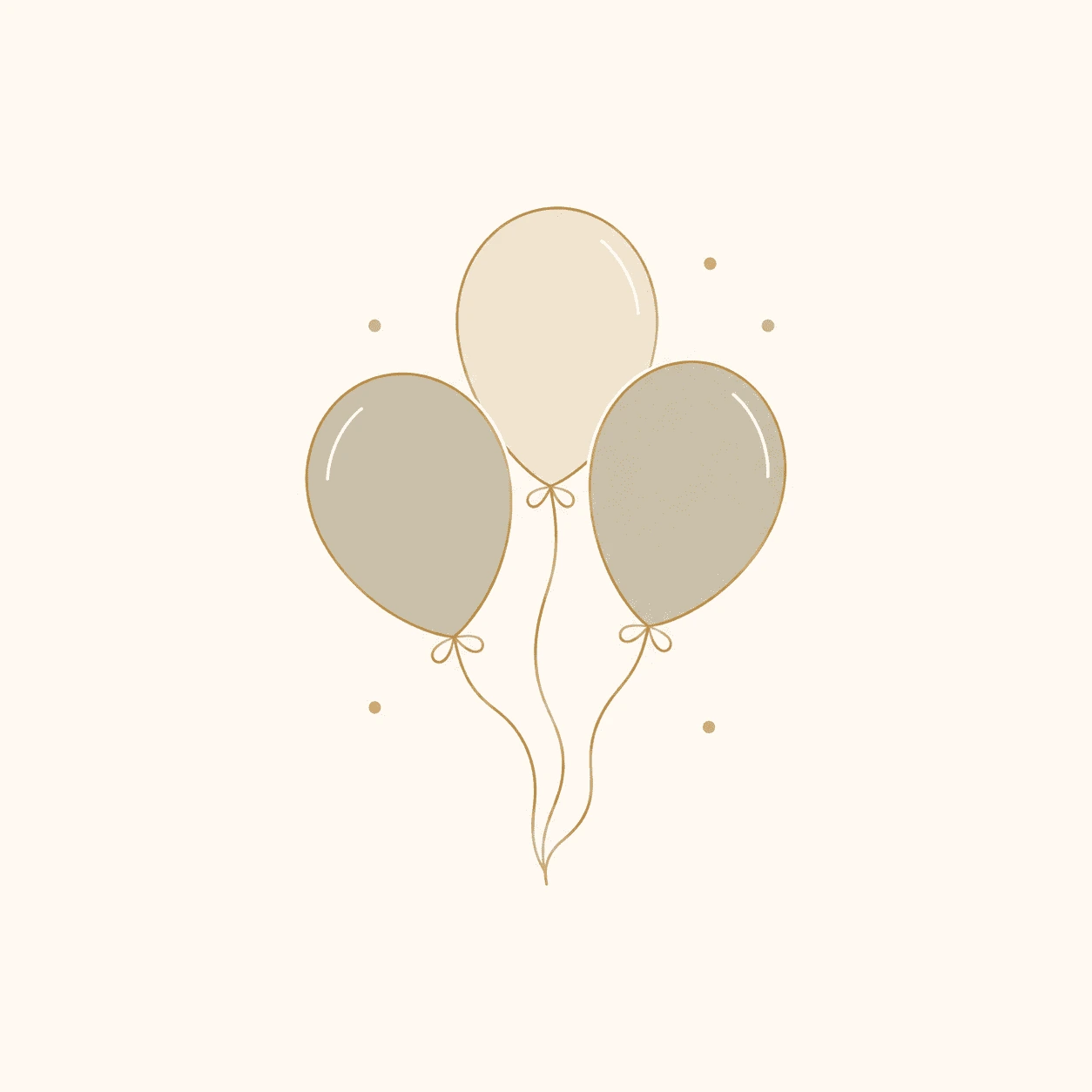 image de ballons d'anniversaires sur fond neutre beige